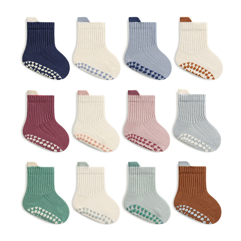Unisex Baby Socks Non Slip - 3 пары детских хлопковых носков для