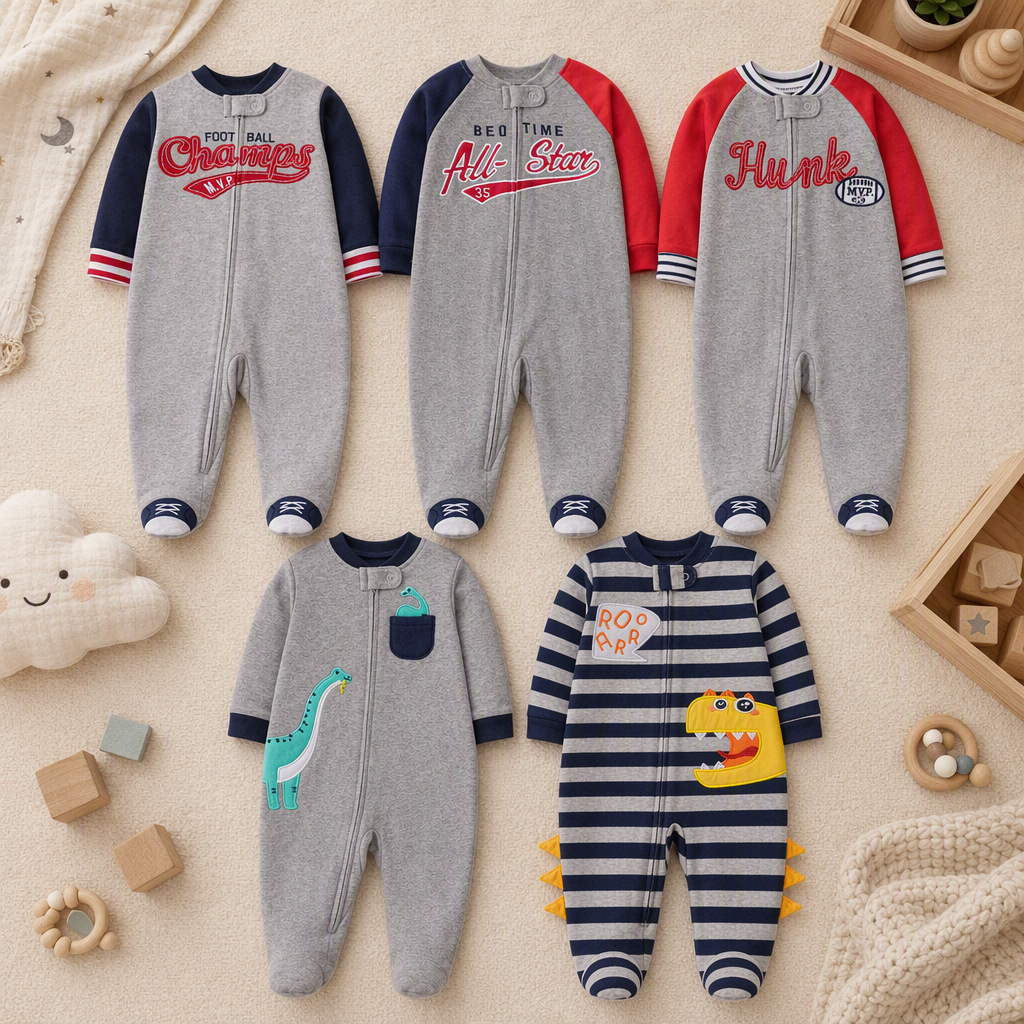 Cotton Baby Onesies Zipper - Детский комбинезон для мальчиков с закрытыми